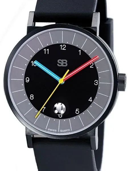 SB Swiss Quartz Watch with a 42mm Black Ion SS Case and a Sapphire Crystal #SB14.1-B