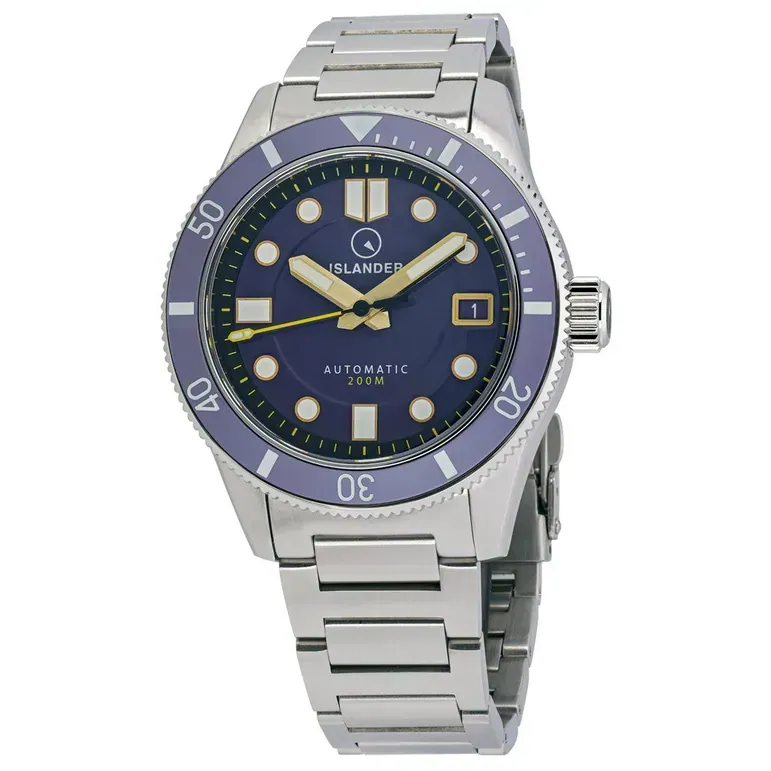 Islander Bayport 40mm Automatic Dive Watch with Purple Gilt Dial #ISL-174