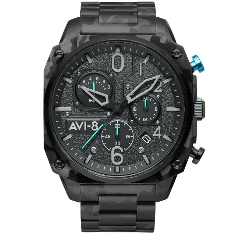 AVI-8 Hawkeye Hunter Night Camo, Retrograde Chronograph, AR Crystal #AV-4052-11