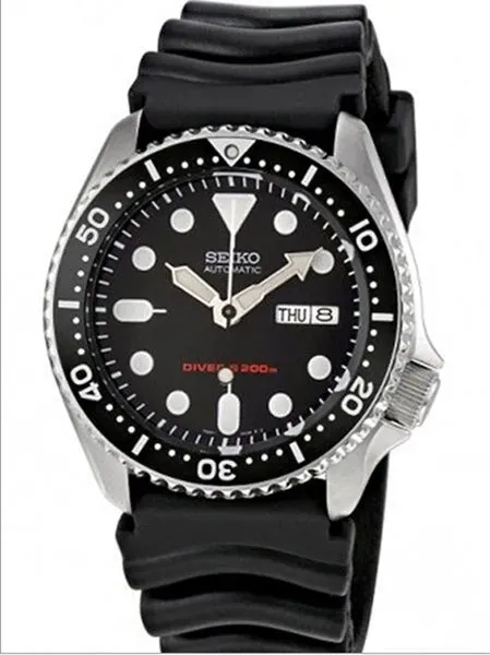 Scratch and Dent - Seiko Automatic Dive Watch with Offset Crown and Rubber Dive Strap #SKX007K1 2