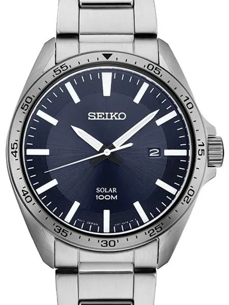 Seiko Solar Watch with 43mm Stainless Steel Case and Bracelet #SNE483
