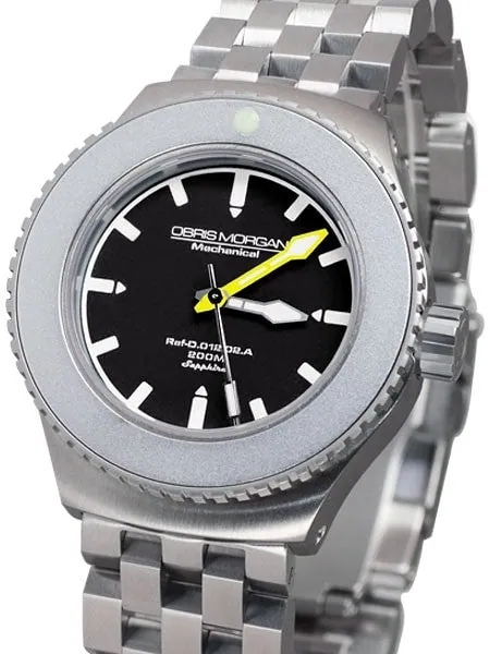 Obris Morgan Nevon Automatic Black Dial Dive Watch with Robust Bracelet #NEVON-BBBY