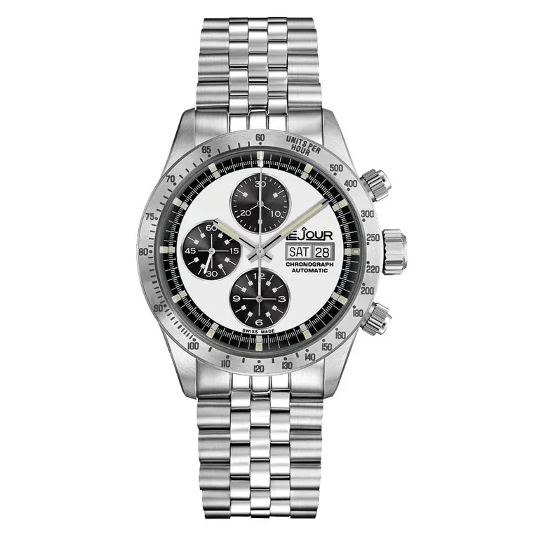 Le Jour Le Mans Swiss Automatic Chronograph with White Dial #LJ-LM-010