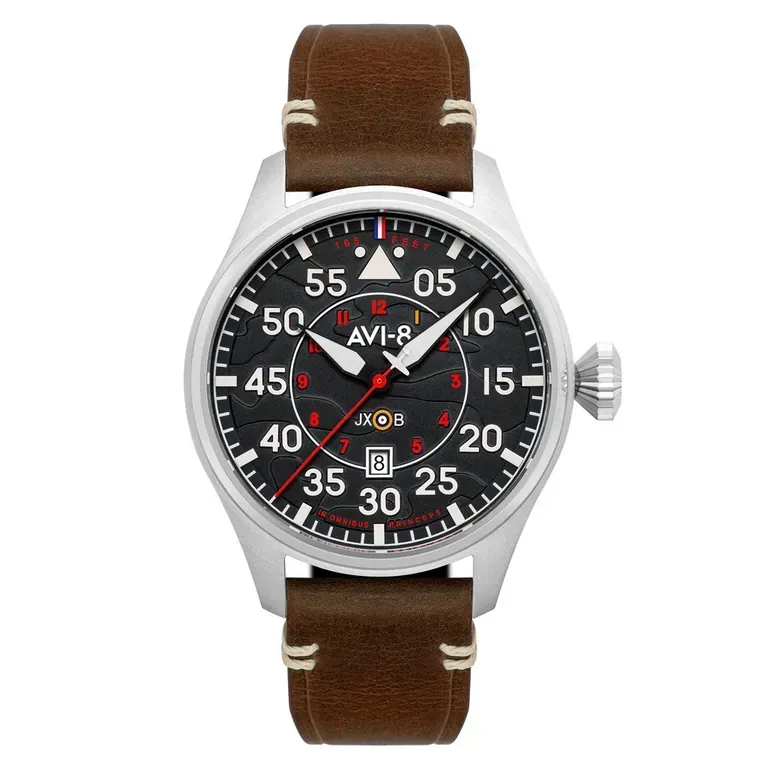 AVI-8 Hawker Hurricane Wittering Clowes Automatic Pilot Watch with Black Dial #AV-4097-01