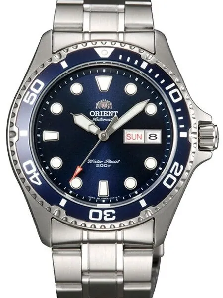 Scratch and Dent - Orient Ray II Blue Dial Automatic Dive Watch with SS Bracelet #AA02005D 3