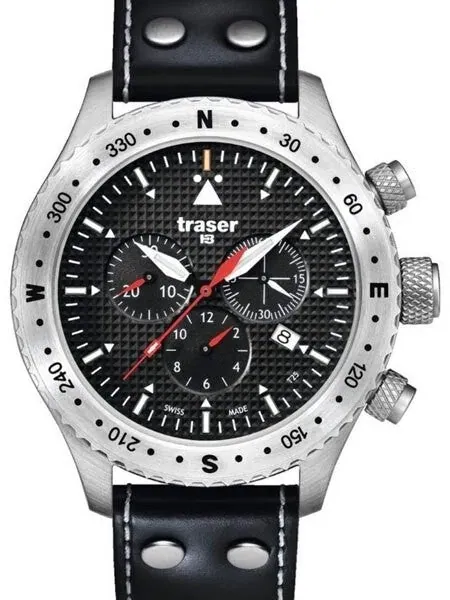 Traser Jungmann Aviator Chronograph Watch with Sapphire Crystal, 12-hour Totalizer #100384