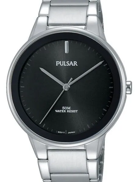 Pulsar Black Dial Quartz Watch with Matching Bracelet #PG2043