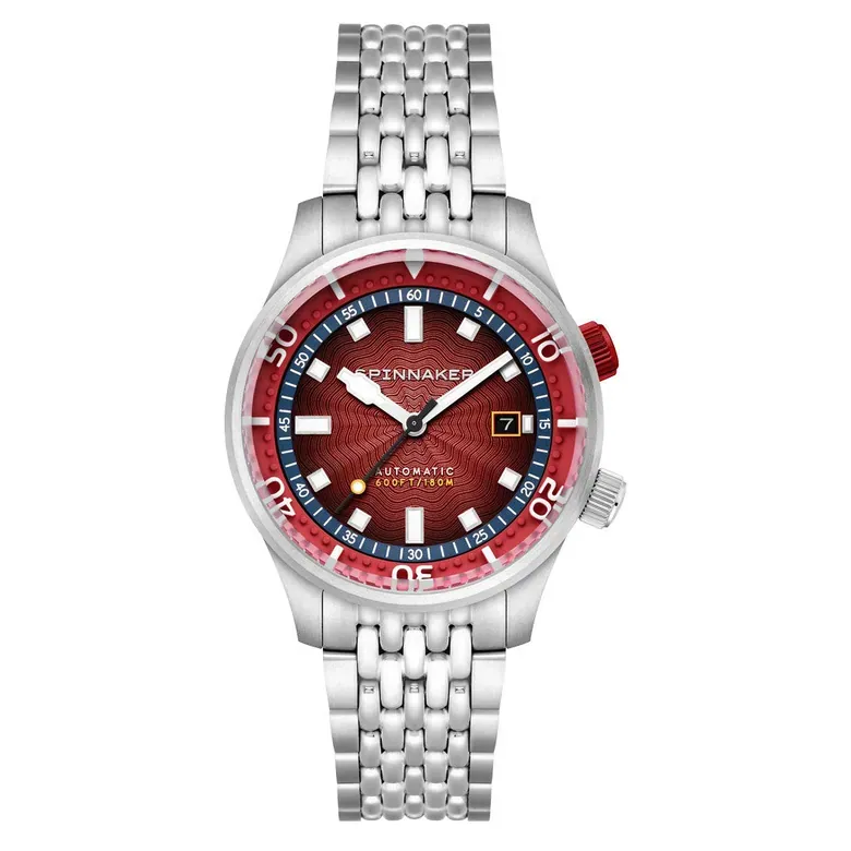 Spinnaker Bradner Automatic Dive Watch Burgundy Surge #SP-5062-BB