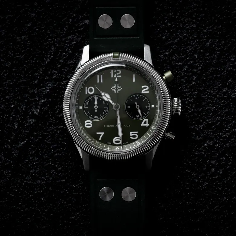 ★Early Bird★IXDAO 39mm VK64 Pilot Chronograph Watch Green Dial