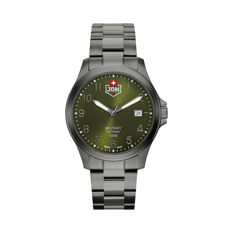 Alpha I 40mm 3 hand - date Quartz green Dial darkgrey Tone Stainless Steel Sapphire Glass Swiss Made Men Watch