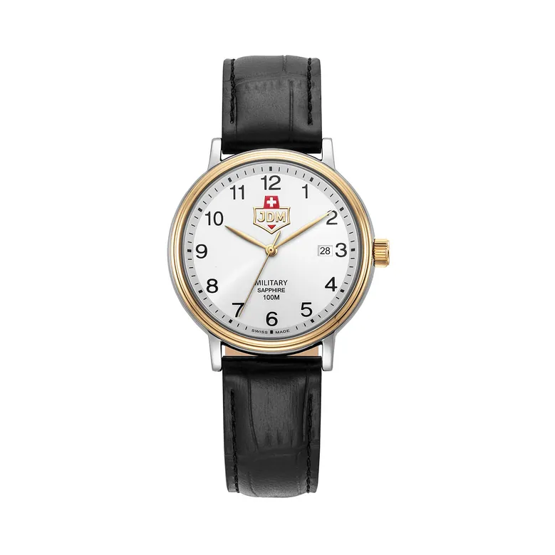 Kilo II 40mm 3 hand - date Quartz white Dial silver + gold Tone Stainless Steel Sapphire Glass Swiss Made Men Watch