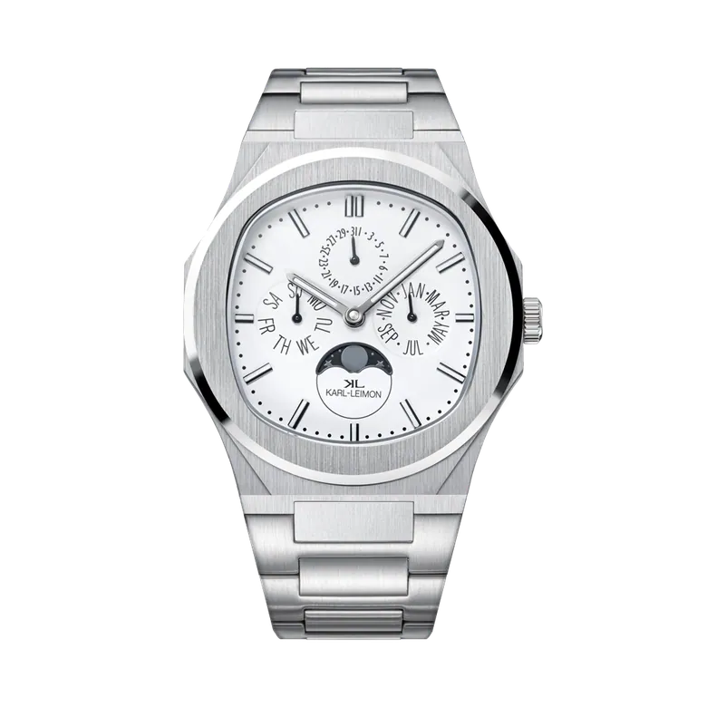 Triple Calendar Moonphase WHITE