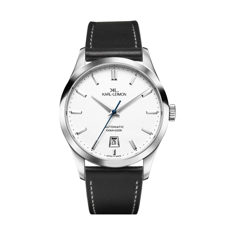 3Hands Date WHITE Heat Treated Blue Hands