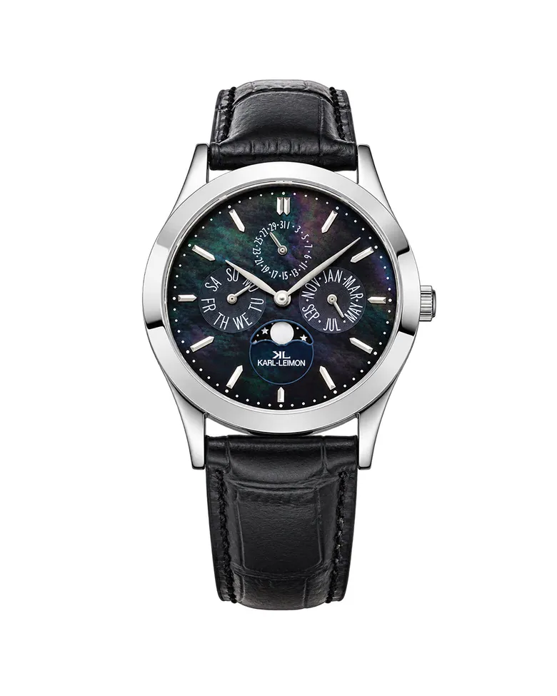 Triple Calendar Moonphase Mother Of Pearl BLACK LIMITED EDITION