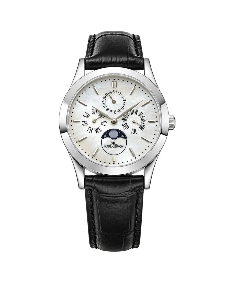 Triple Calendar Moonphase Mother Of Pearl WHITE LIMITED EDITION