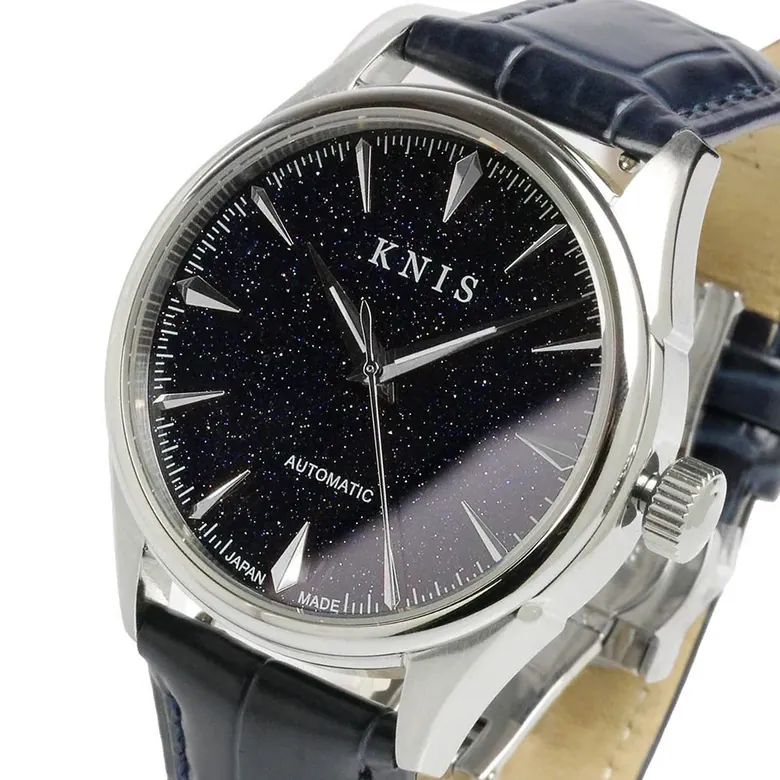 KNIS Aventurine Dial Automatic Made in Japan Silver / Blue Leather Str