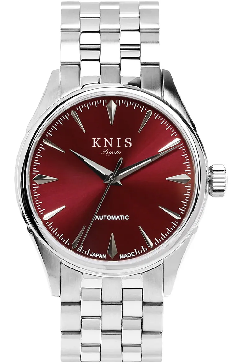 KNIS 自動巻き サンレイダイアル ワインレッド KN001-RD
