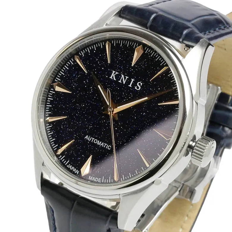 KNIS Aventurine Dial Automatic Made in Japan Rose Gold / Blue Leather