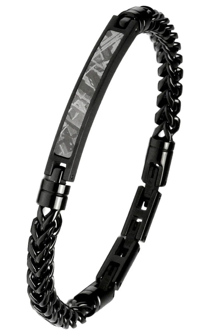 KNIS メテオライト 隕石 ブレスレット ステンレス ブラック KN-BRC001-BK