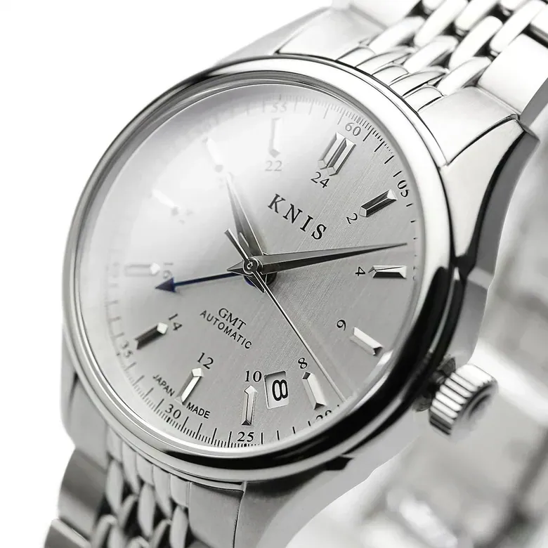 KNIS CLASSIC GMT 自動巻き 日本製 ライスブレスレット シルバー KN008-SVRC