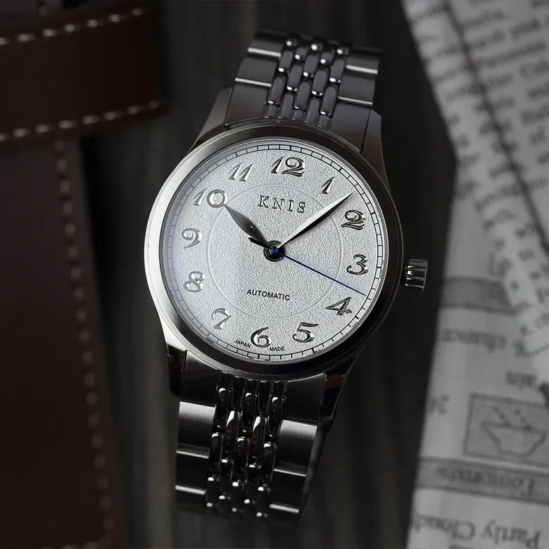 KNIS KOKU Automatic Breguet Numerals White / Engraved Dial Stainless S