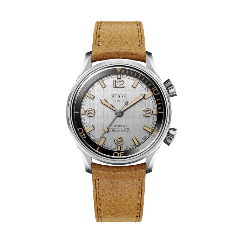 SOMBRERO 90-011, Silver, Linen Textured Dial, 20 BAR Water Resistant