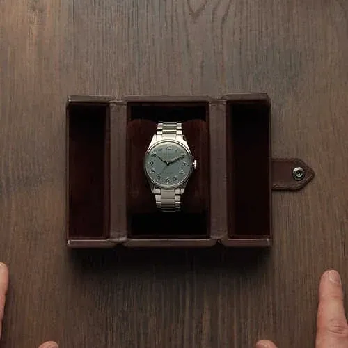ROYAL SMITH 90-006 Breguet Numerals Silver Case Green Dial
