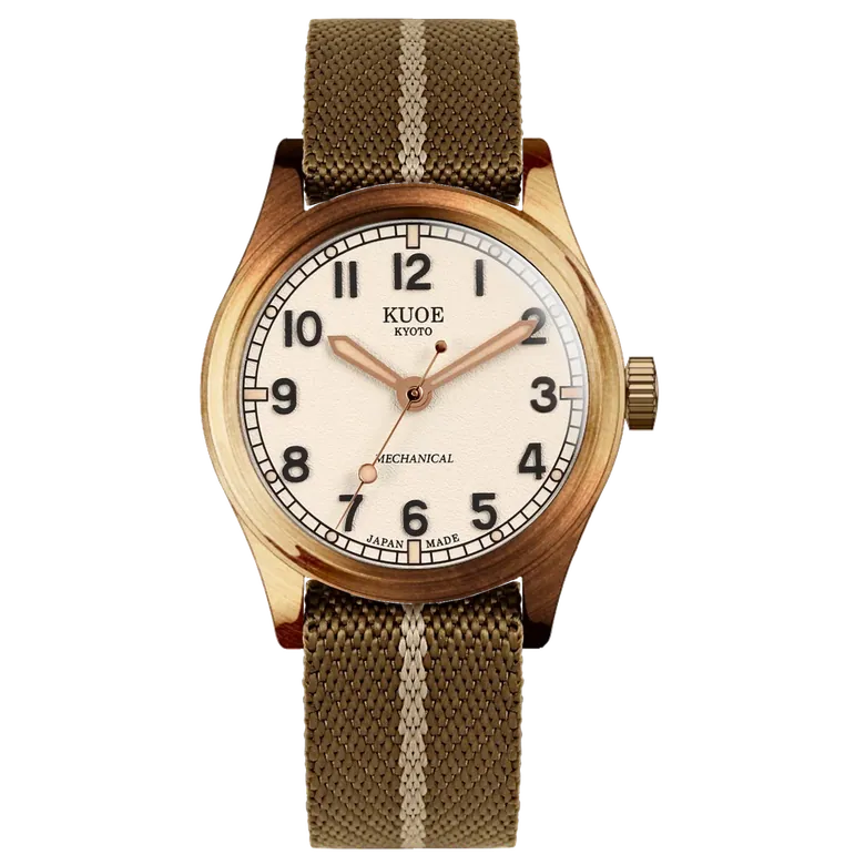 OLD SMITH 90-002 35mm Version Bronze Case Ivory Dial No-Date