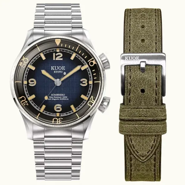 Sombrero 90 011 Gradient Navy Linen Textured Dial 20 Bar Water Resistant