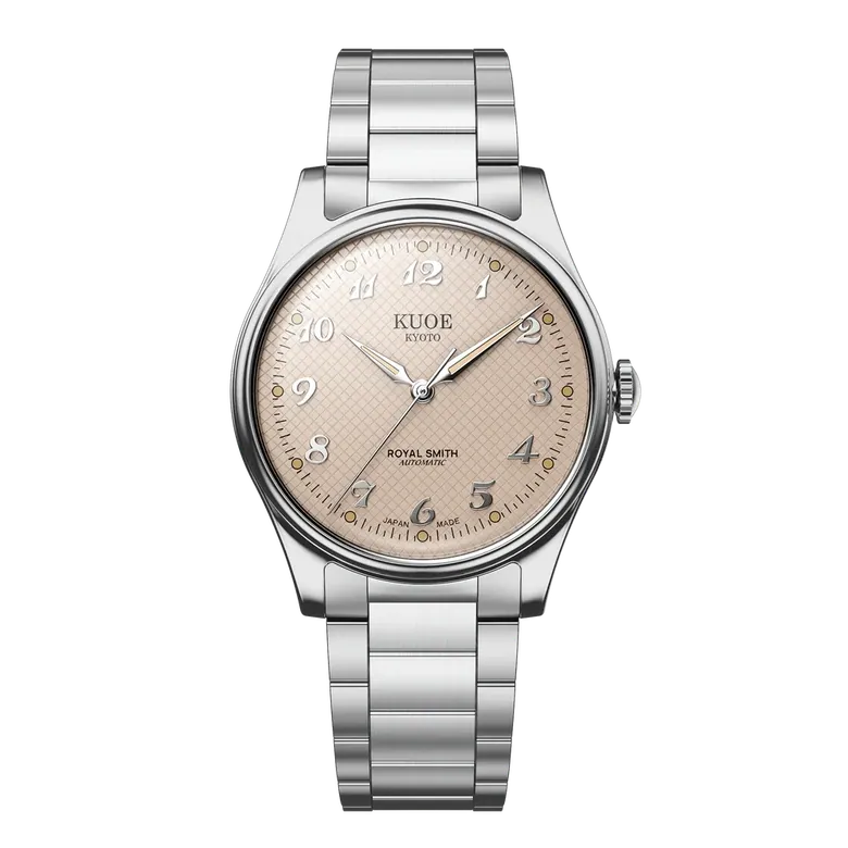 ROYAL SMITH 90-006 Breguet Numerals Silver Case Dusty Pink Dial