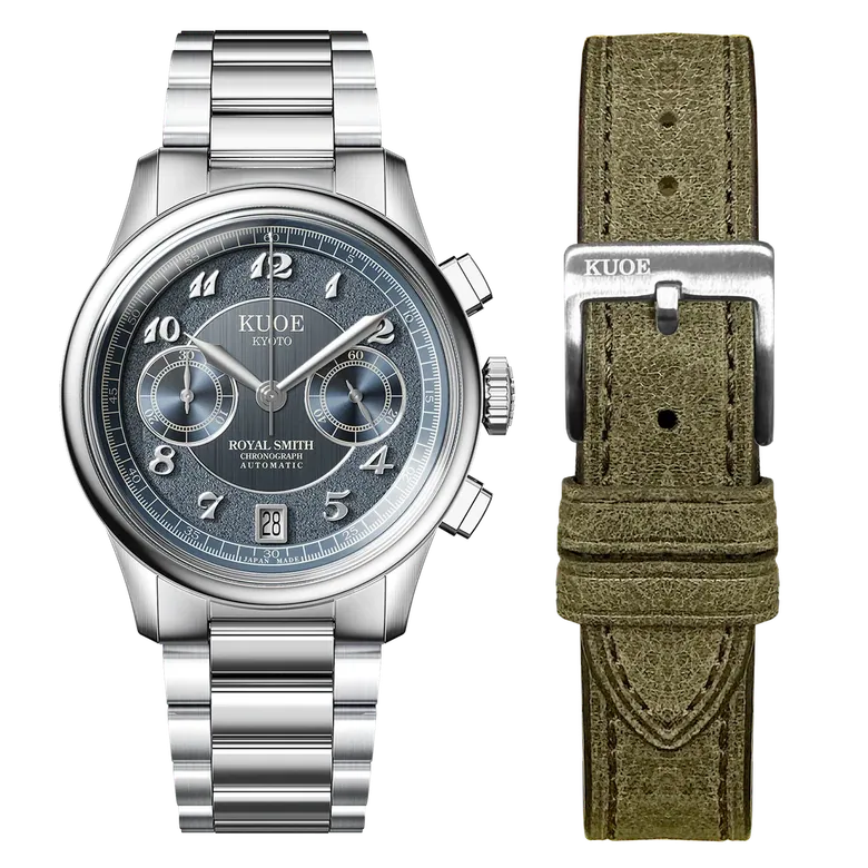ROYAL SMITH 90-012 Automatic Chronograph, Navy with Breguet Numerals