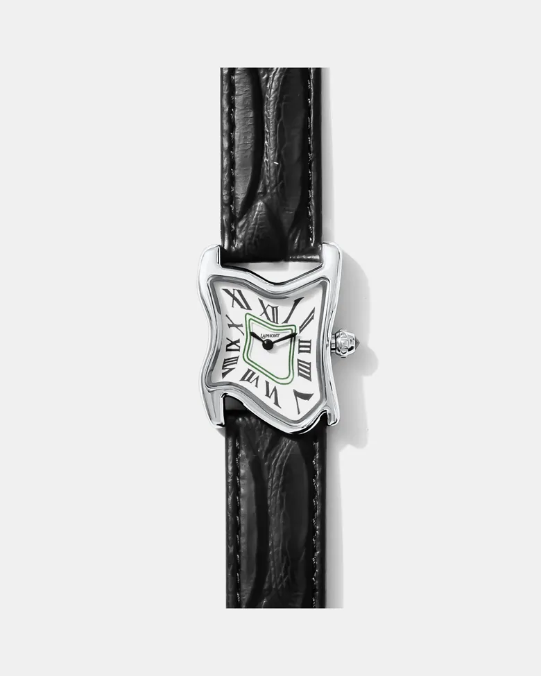 Square Melting Watch Small Silver - Surrealist Watch | Laphont