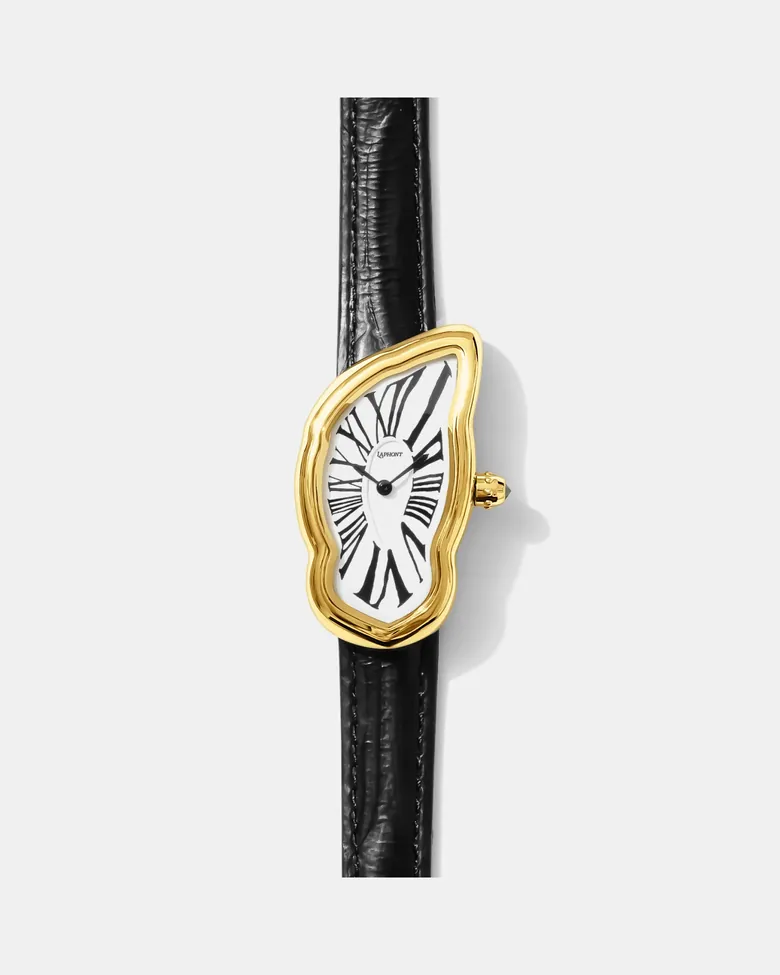 Melting Watch Large Gold - Surrealist Oval Watch | Laphont