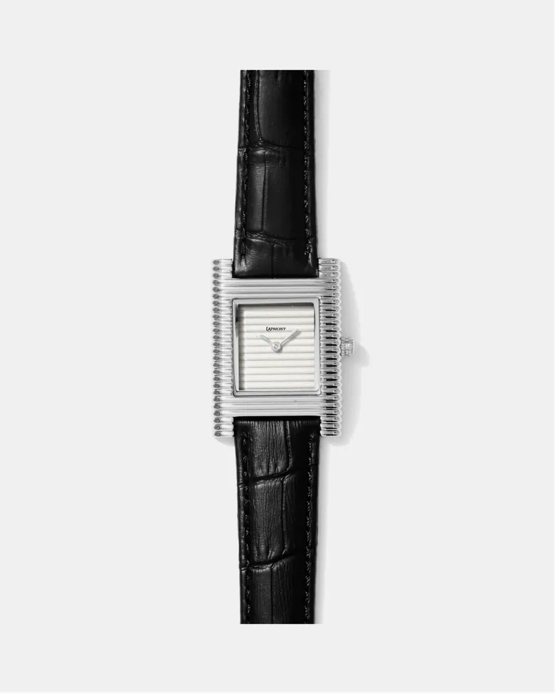 Striata Silver - Fluted Art Deco Rectangular Watch | Laphont