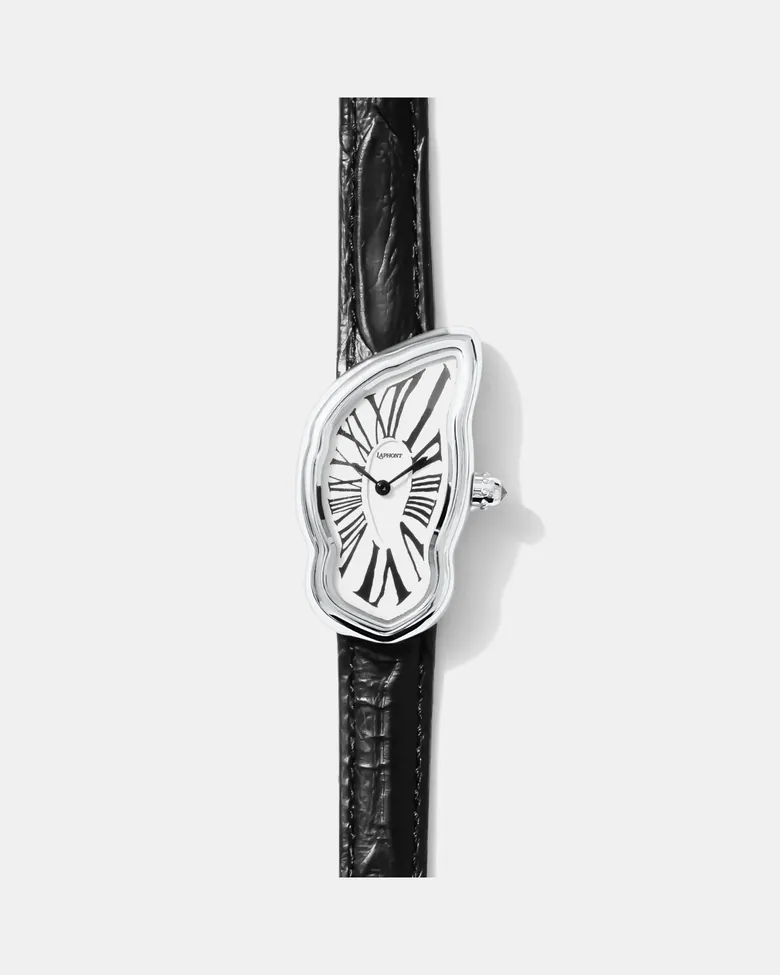 Melting Watch Large Silver - Surrealist Oval Watch | Laphont