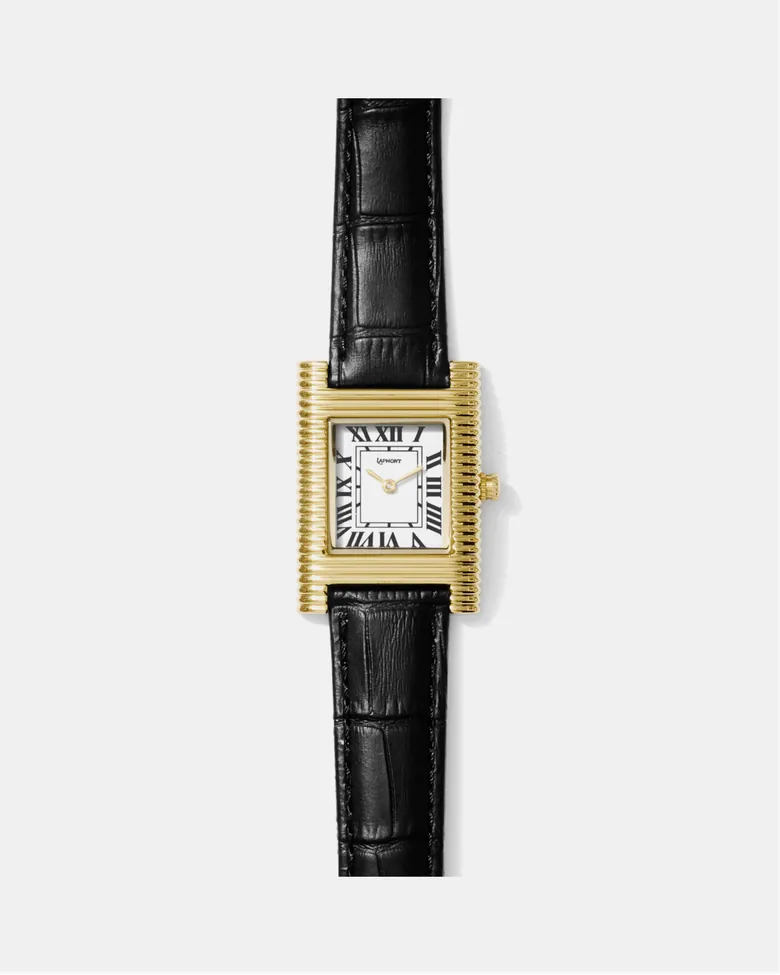 Striata Gold - Fluted Art Deco Rectangular Watch | Laphont