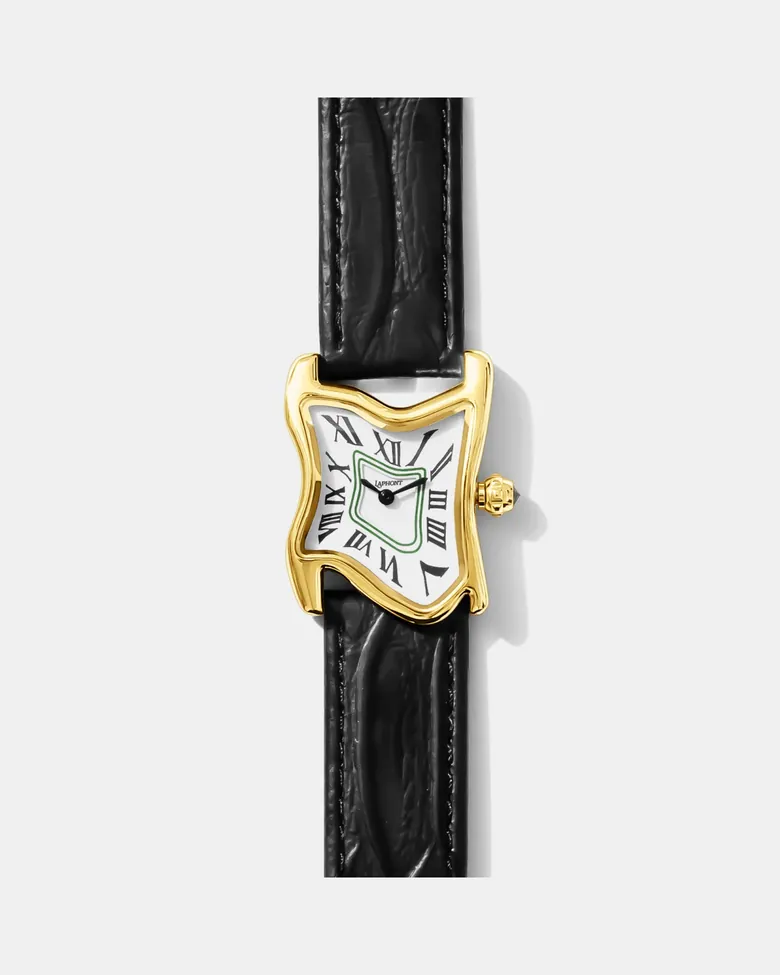 Square Melting Watch Small Gold - Surrealist Watch | Laphont
