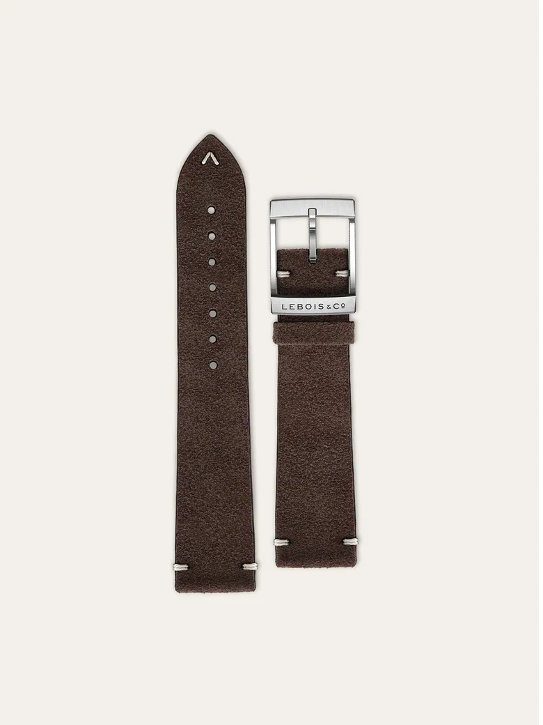 Suede Leather Strap – Hickory Brown