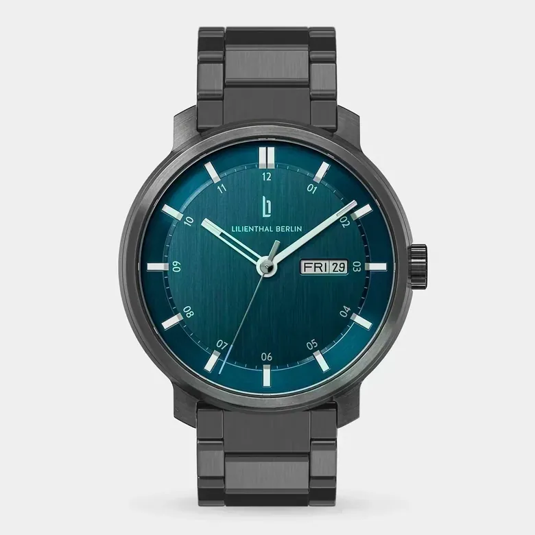 Neolux Day Date - Dark Silver Blue