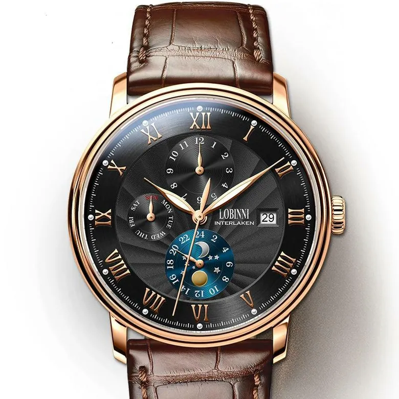 LOBINNI Men Watches Fashion Brand wrist watch Seagull Automatic Mechan