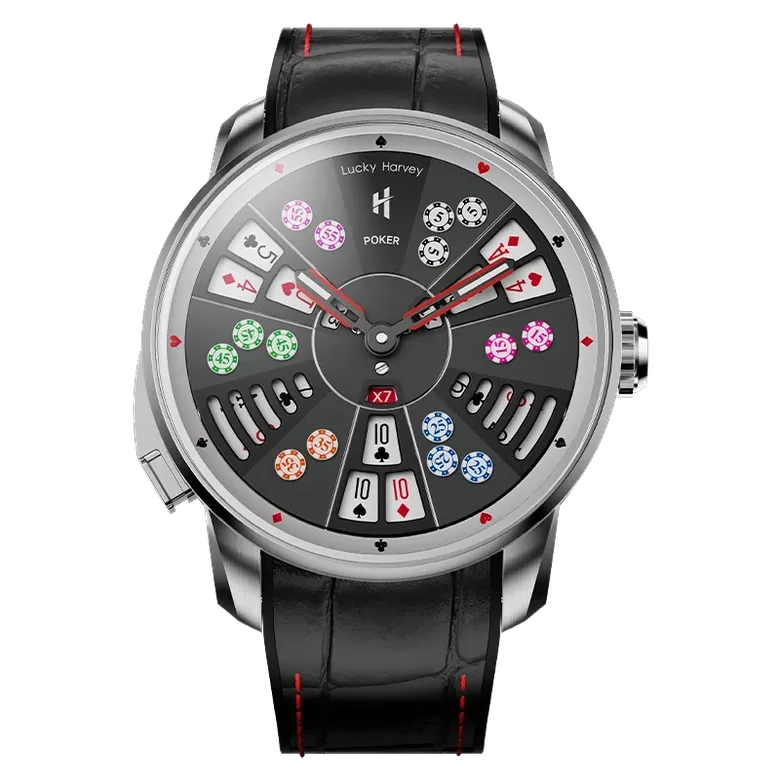 Casino Series Silver Three Card Poker Automatic Watch