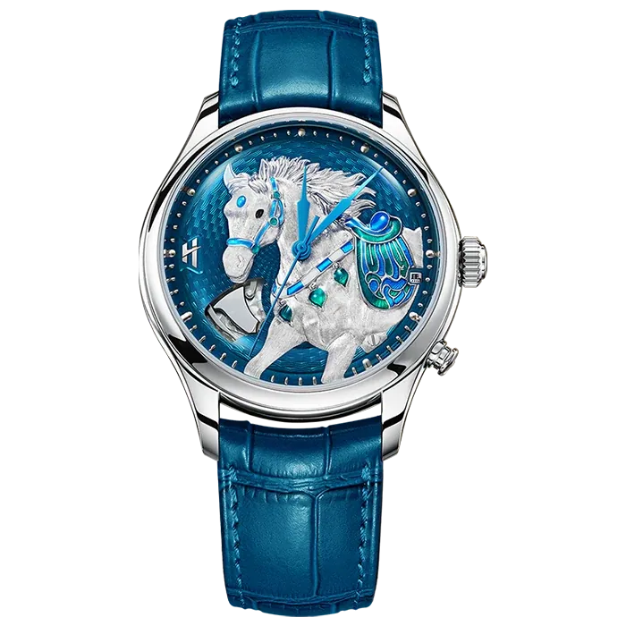 Craftmanship Series Blue Titanium Chiming Horse Limited Edition Automatic Watch