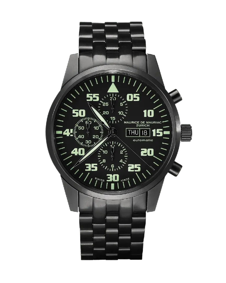 Zürcher Chrono Modern Full Stahl PVD Schwarz