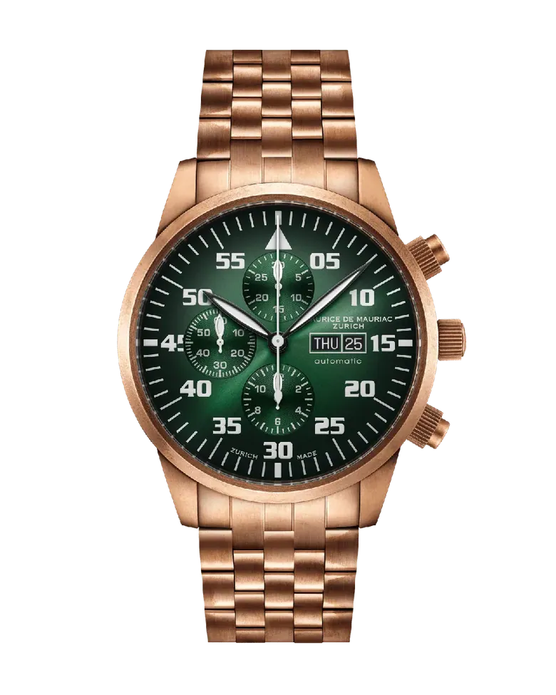 Zürcher Chrono Modern Full Bronze Smaragdgrün