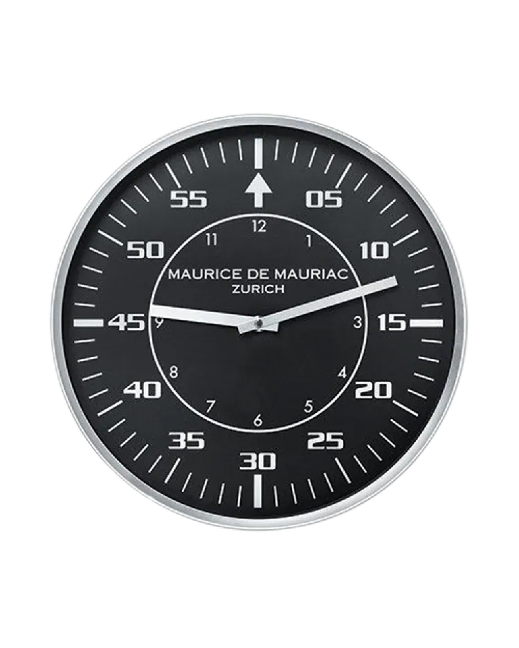 Silberne Wanduhr