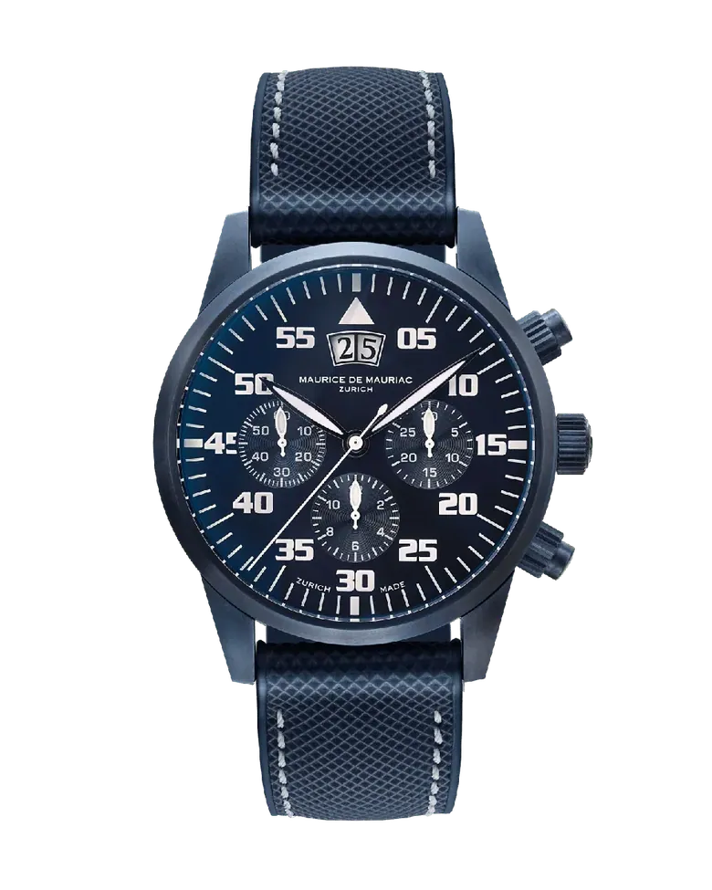 Zürcher Chrono Modern Blue PVD “Big Date”