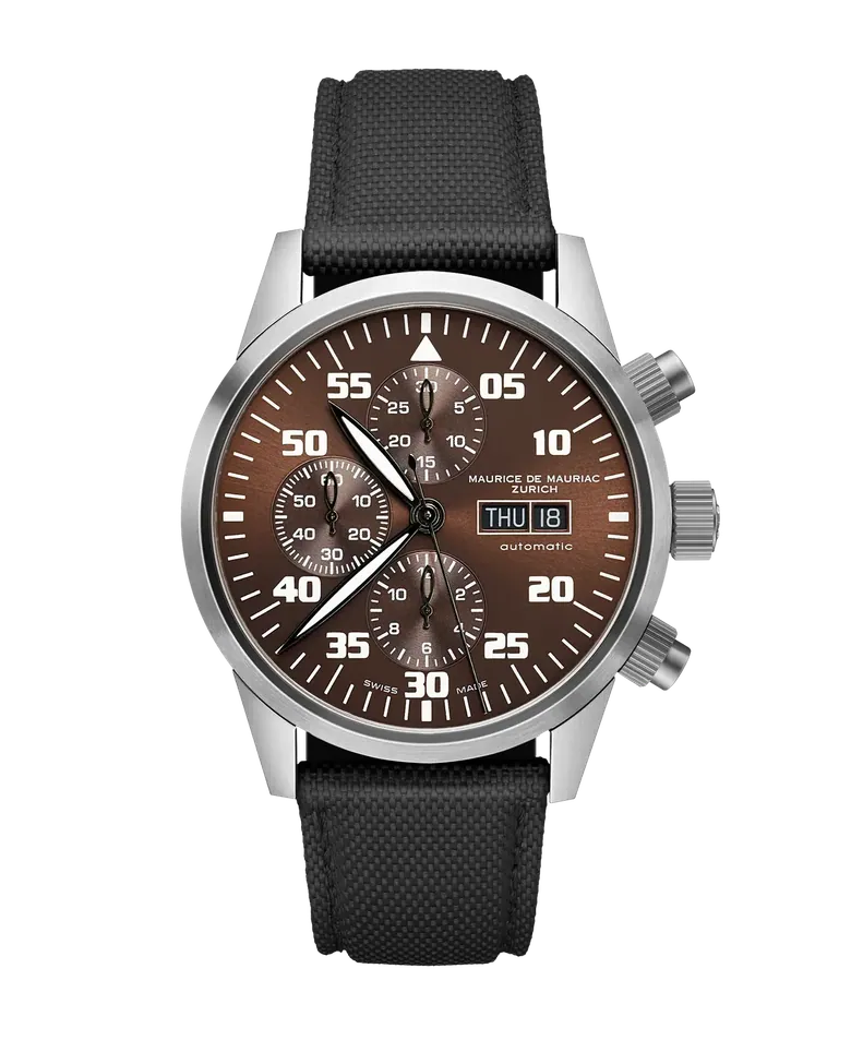 Zürcher Chrono Modern Stahl Braun
