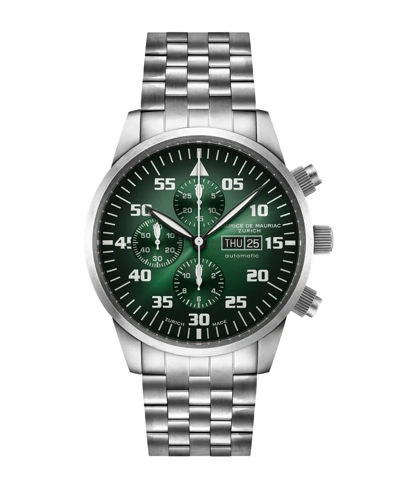 Zürcher Chrono Modern Full Stahl Smaragd Grün