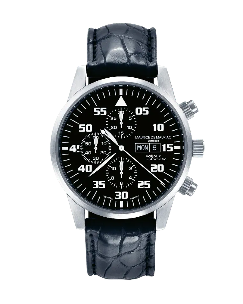 Zürcher Chrono Modern Stahl Schwarz