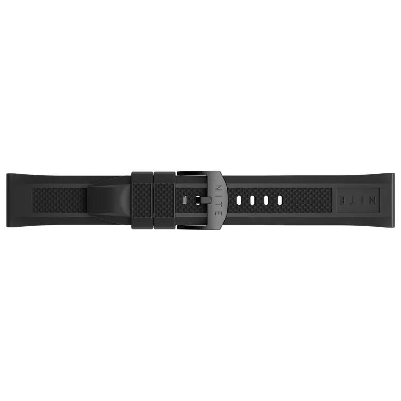 Hawk Black Rubber Black Buckle | NITE Watches